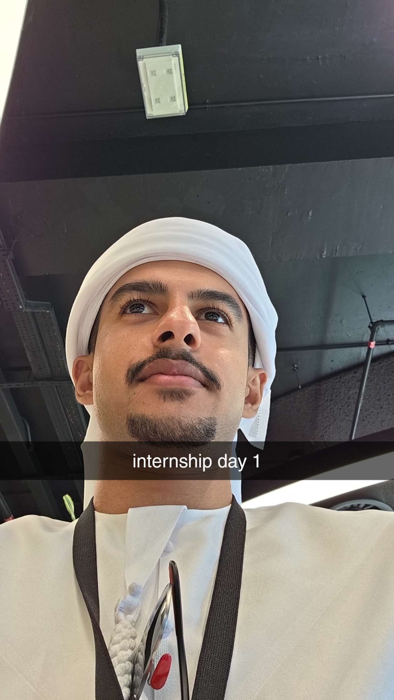 Haitham Alkindi on his first day interning at Mastercard